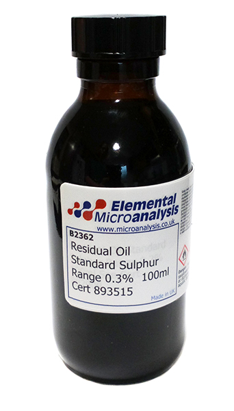 DISCONTINUED

Residual Oil Standard Sulphur Range 0.3%  100ml  Cert 893515

Petroleum Distillates N.O.S 3 UN1268